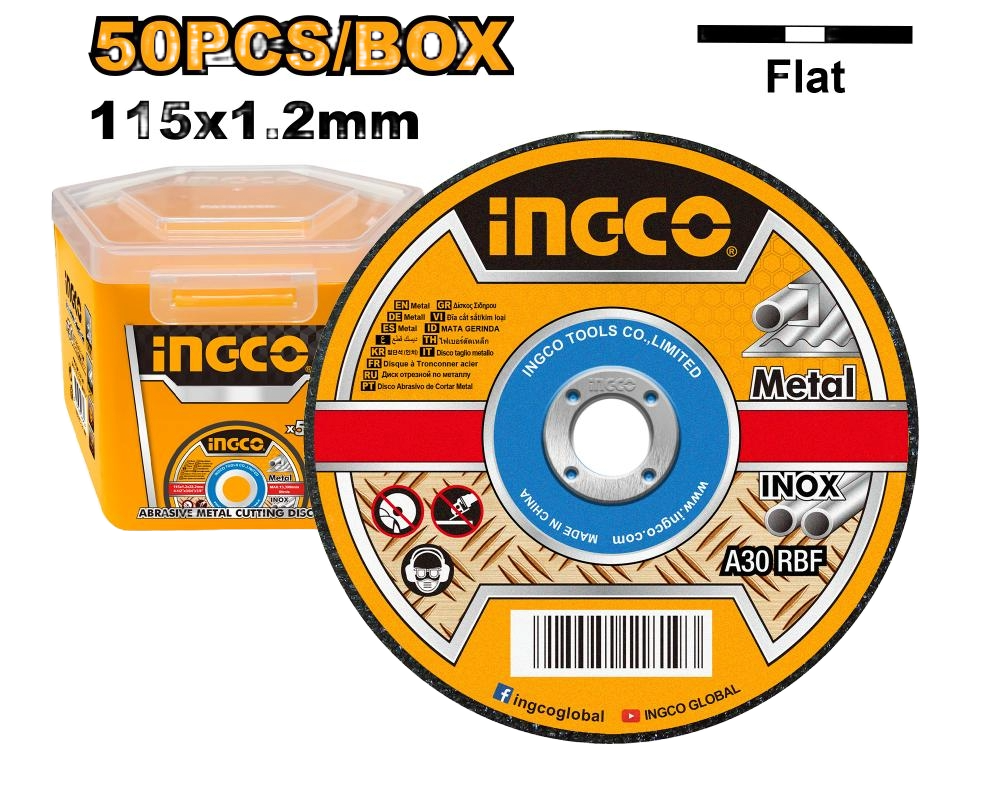Set de disques de coupe métallique abrasifs 50pcs ingco