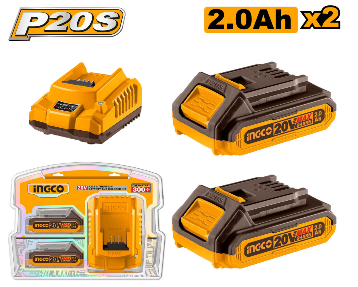 Kit Batterie Et Chargeur 20v 2a ingco