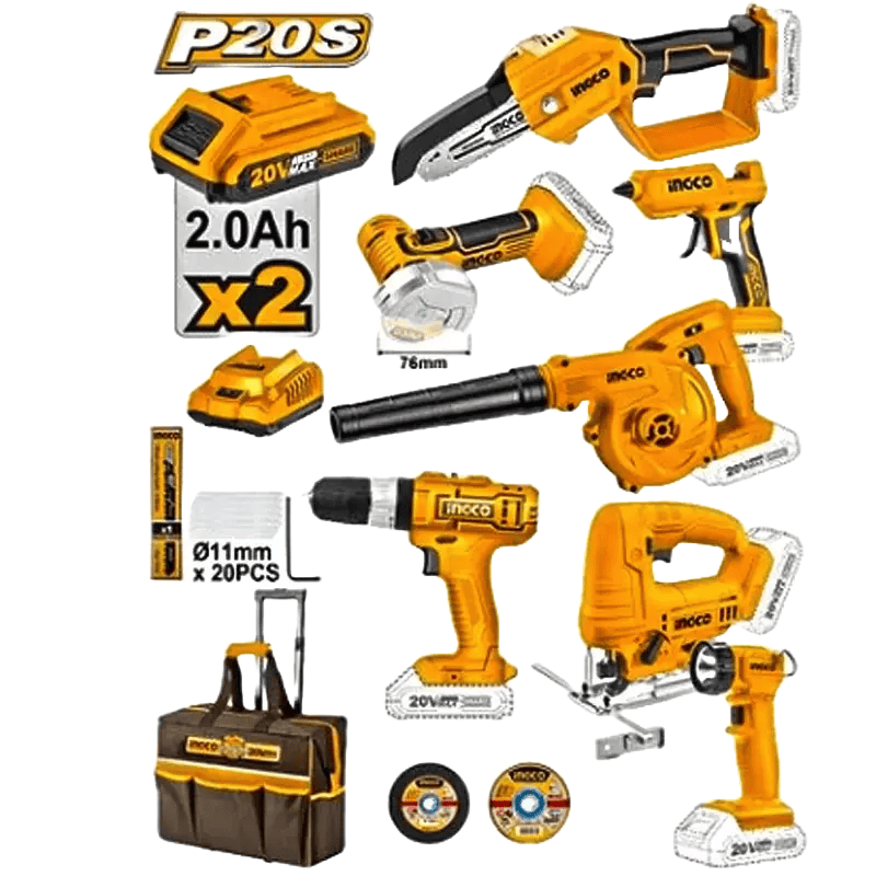 Kit combo 20V 7pcs ingco