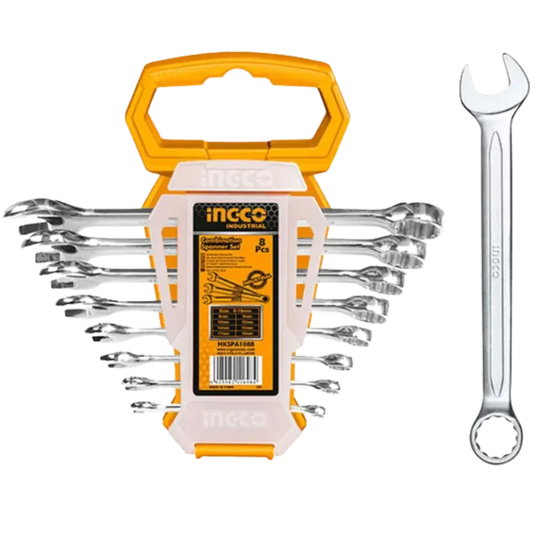 Jeu de 8 clés mixte ingco