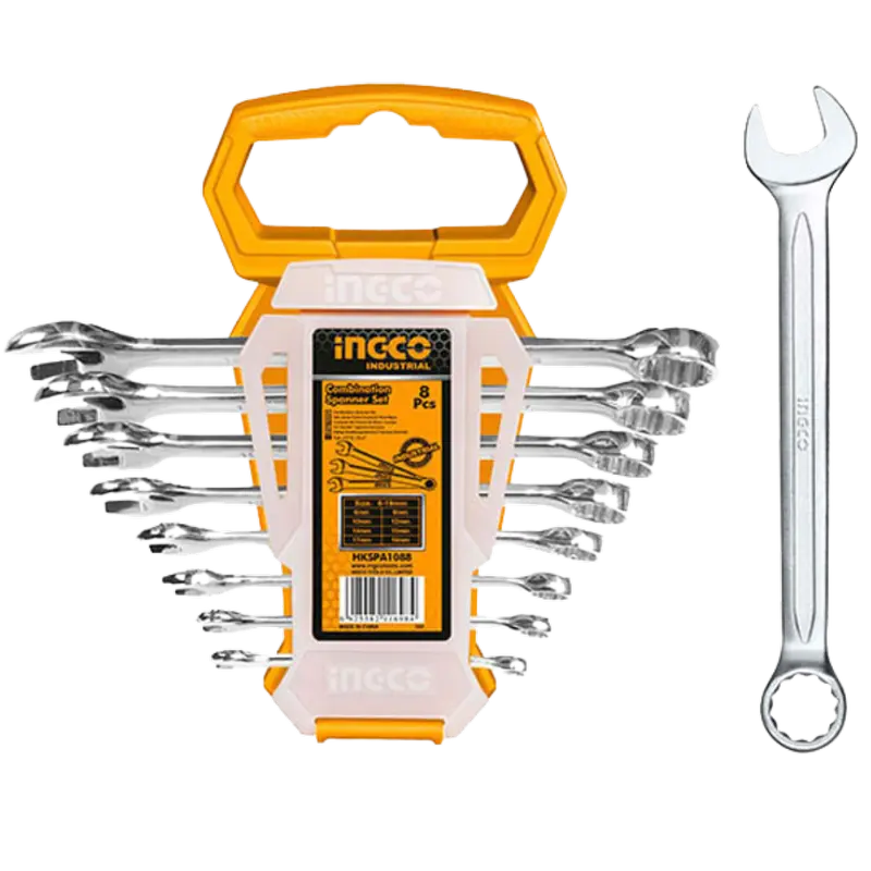 Jeu de 8 clés mixte ingco