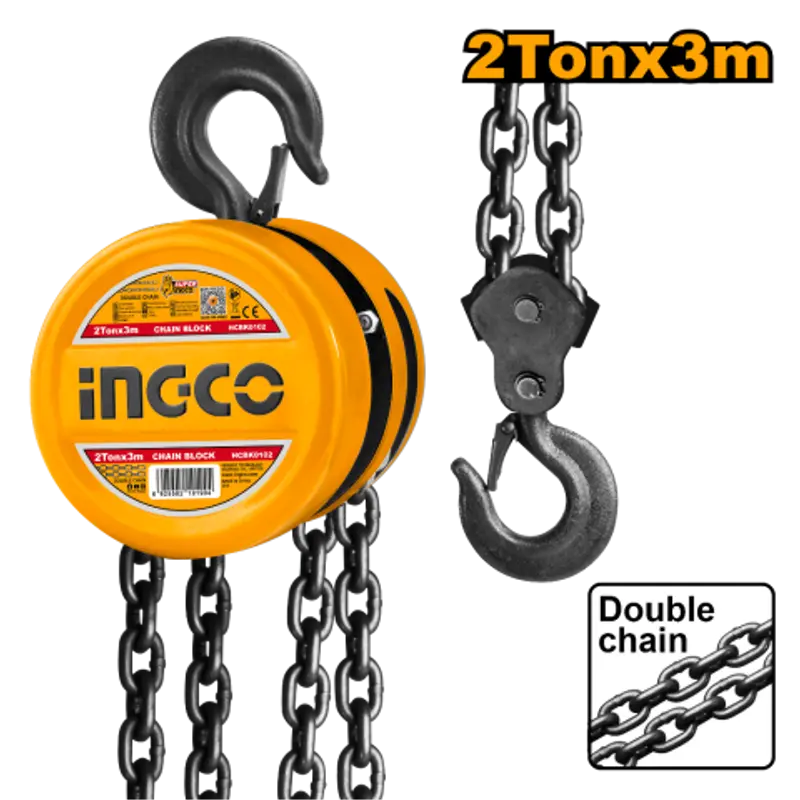 Palan à chaîne ingco 2 tonnes 3 mt hcbk0102