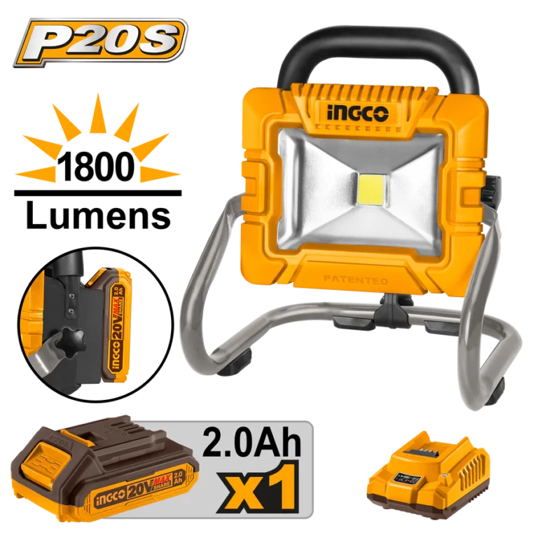 Projecteur de Chantier LED 20W, 900-1800LM INGCO