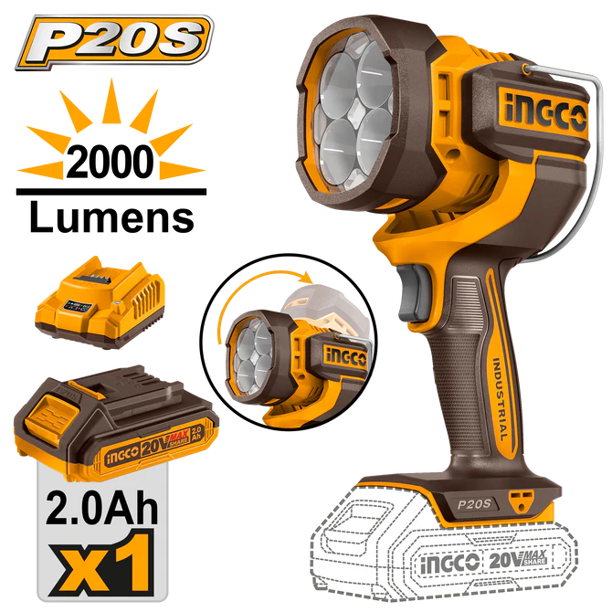 Lampe Torche Sans Fil Ingco CWLI20881 20V