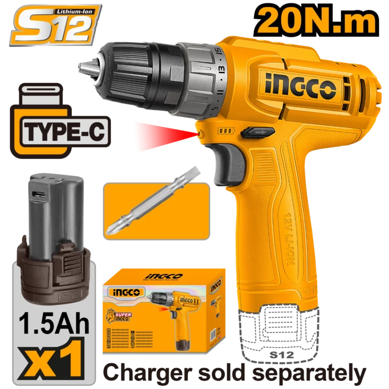 Perceuse visseuse 12V ingco 20Nm