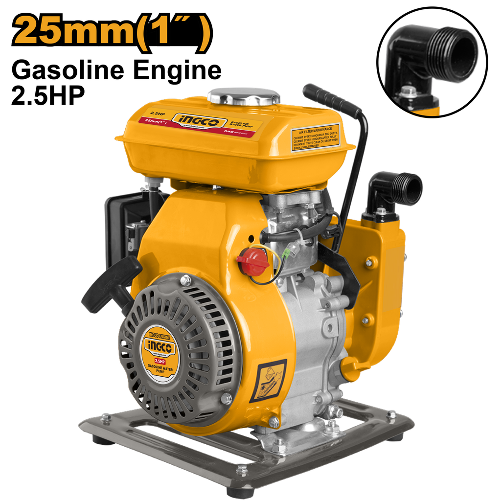 Moto pompe 2.5HP essence 25mm 1″ INGCO