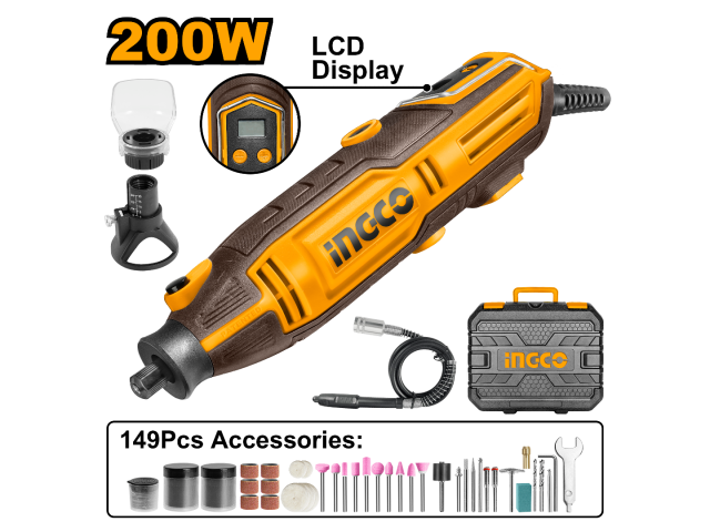 Mini meuleuse 200W vitesse variable avec 149 accessoires